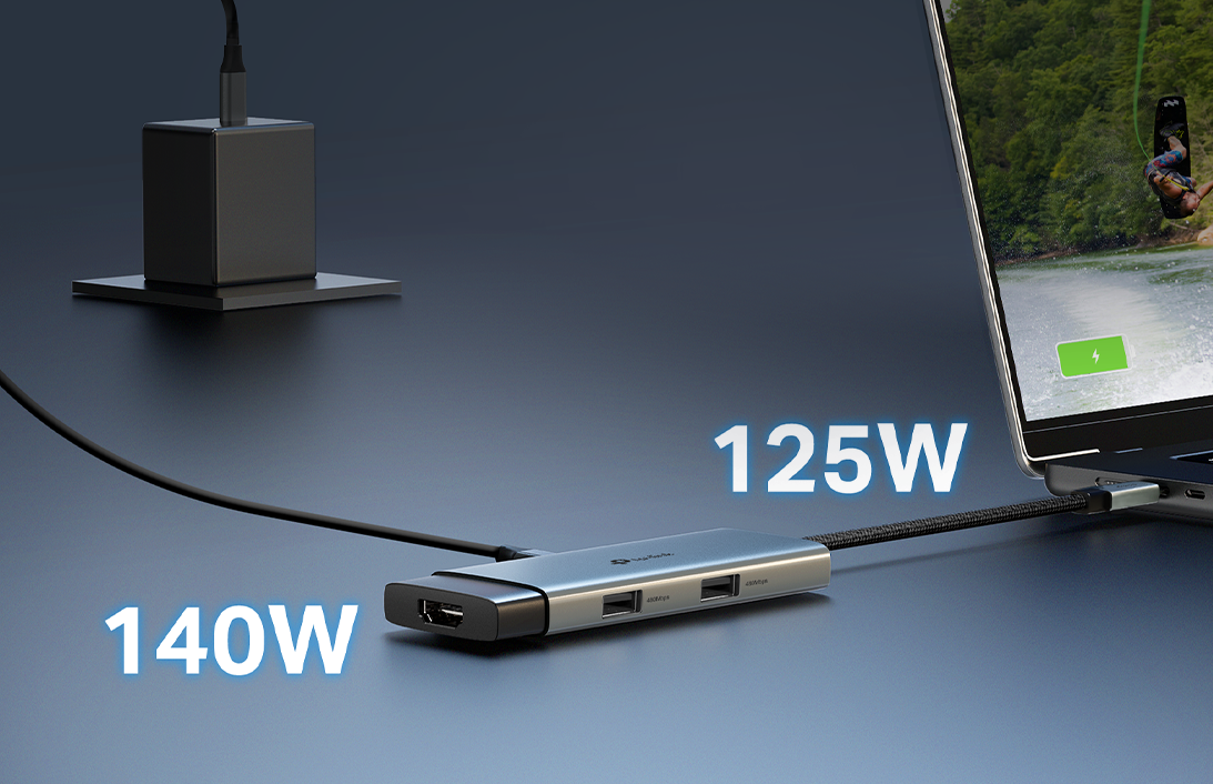USB-C input and output ports